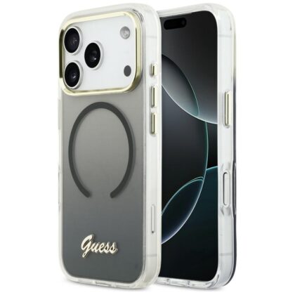 Guess IML Gradient Script Metal MagSafe - θήκη για Apple iPhone 17 Pro - Μαύρο