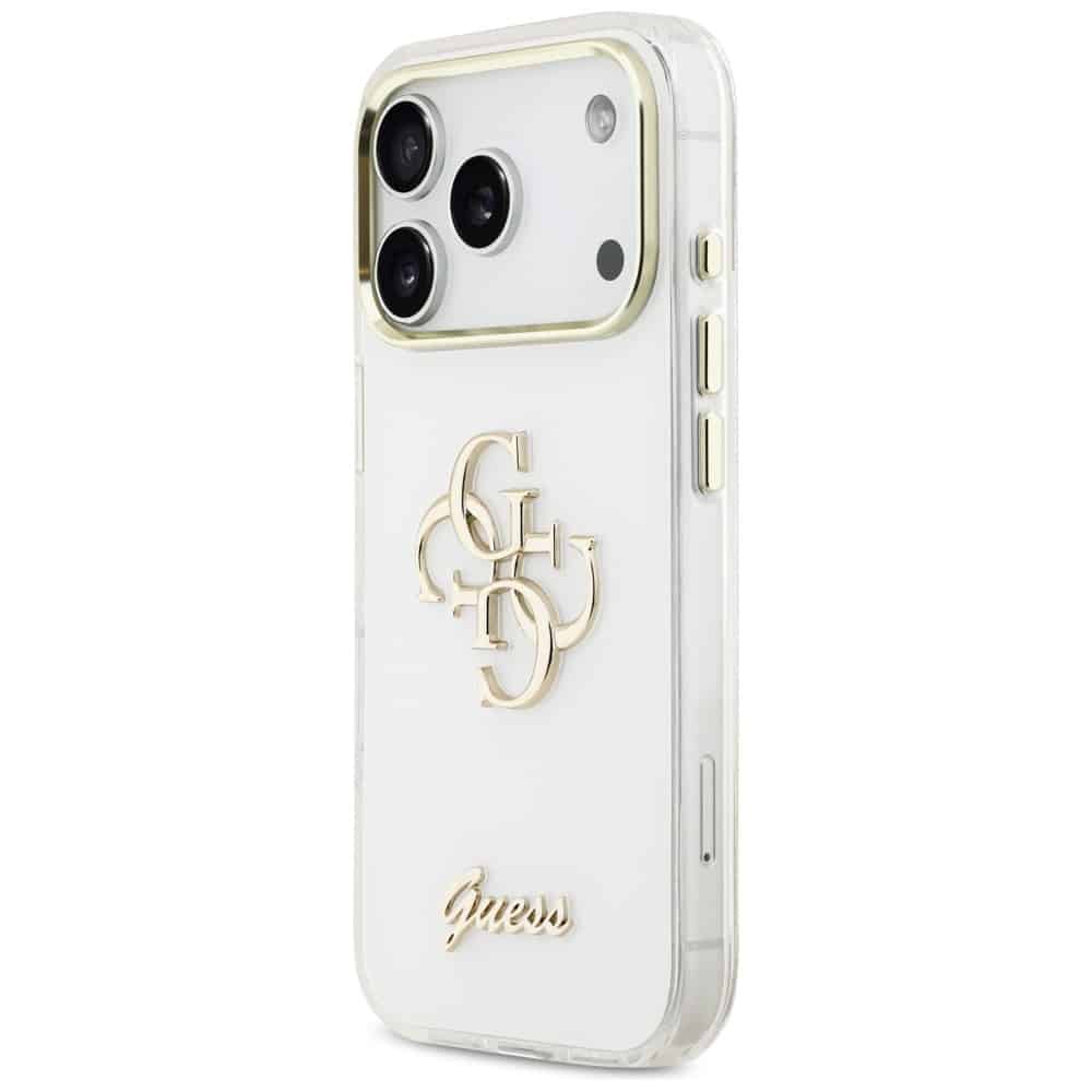 Θήκη Guess IML 4G Script Metal για iPhone 17 Pro Max λευκή - Image 2