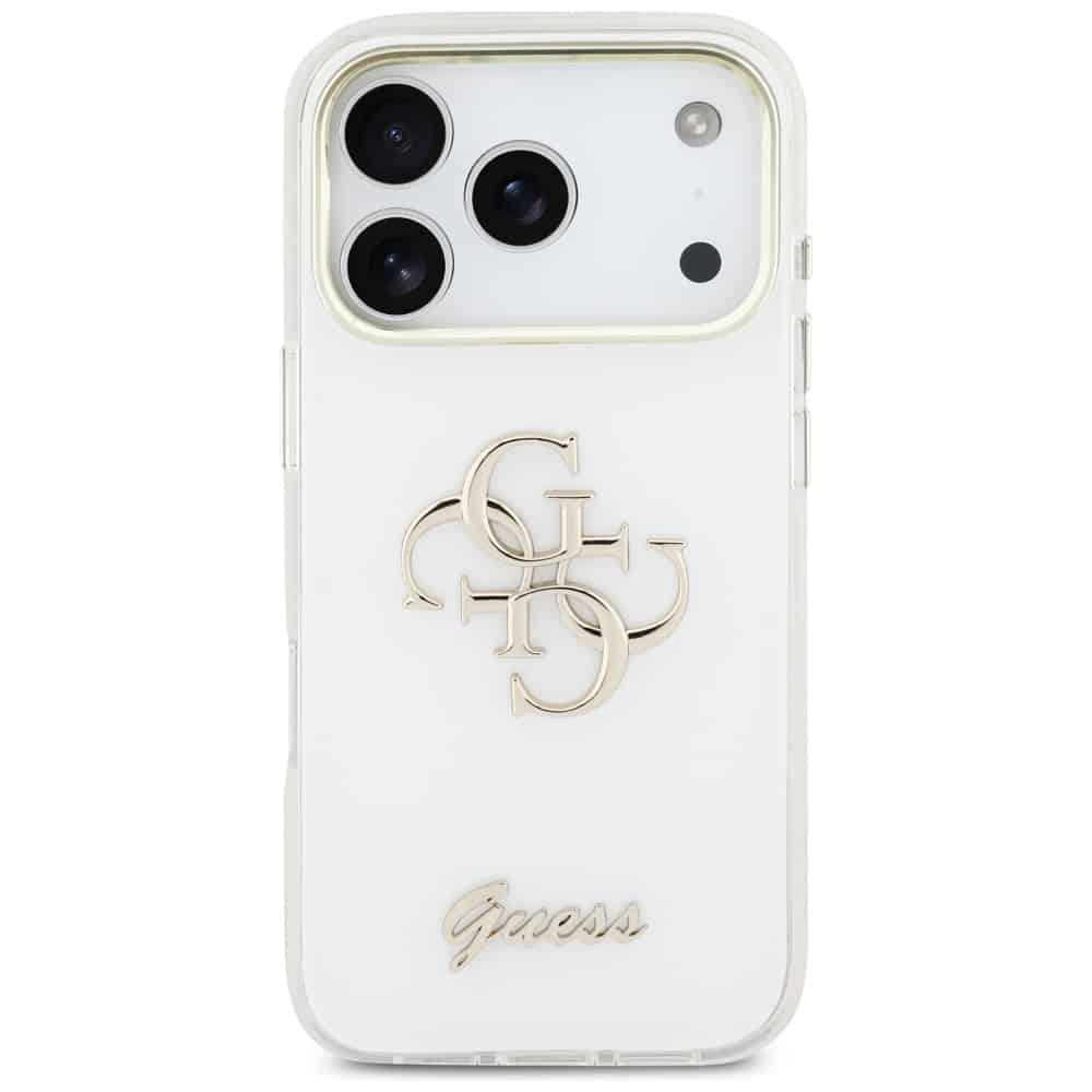 Θήκη Guess IML 4G Script Metal για iPhone 17 Pro Max λευκή - Image 3