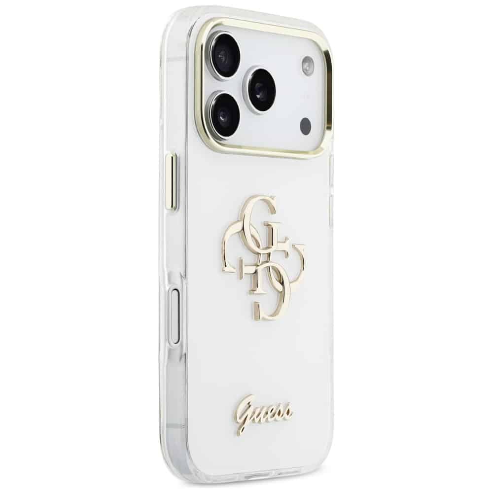 Θήκη Guess IML 4G Script Metal για iPhone 17 Pro Max λευκή - Image 4