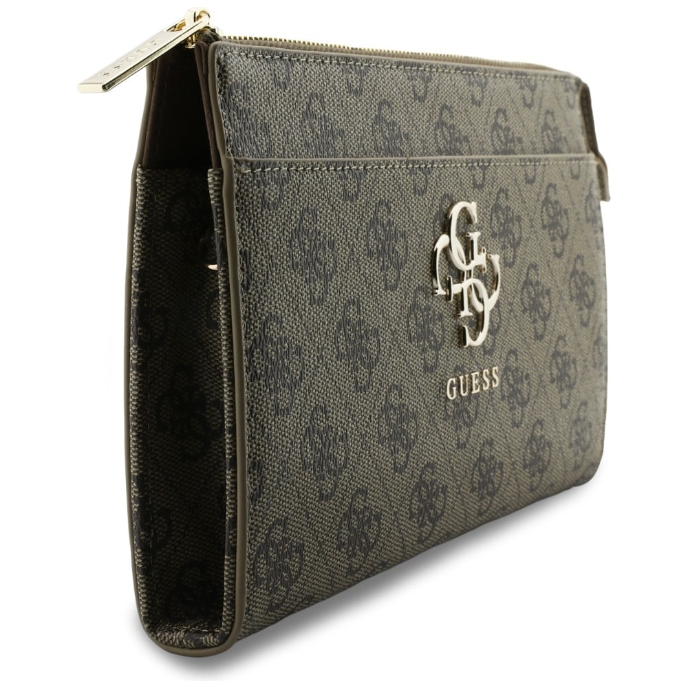 Τσάντα Guess 4G Big Logo σε καφέ χρώμα με clutch για κινητό - Image 3