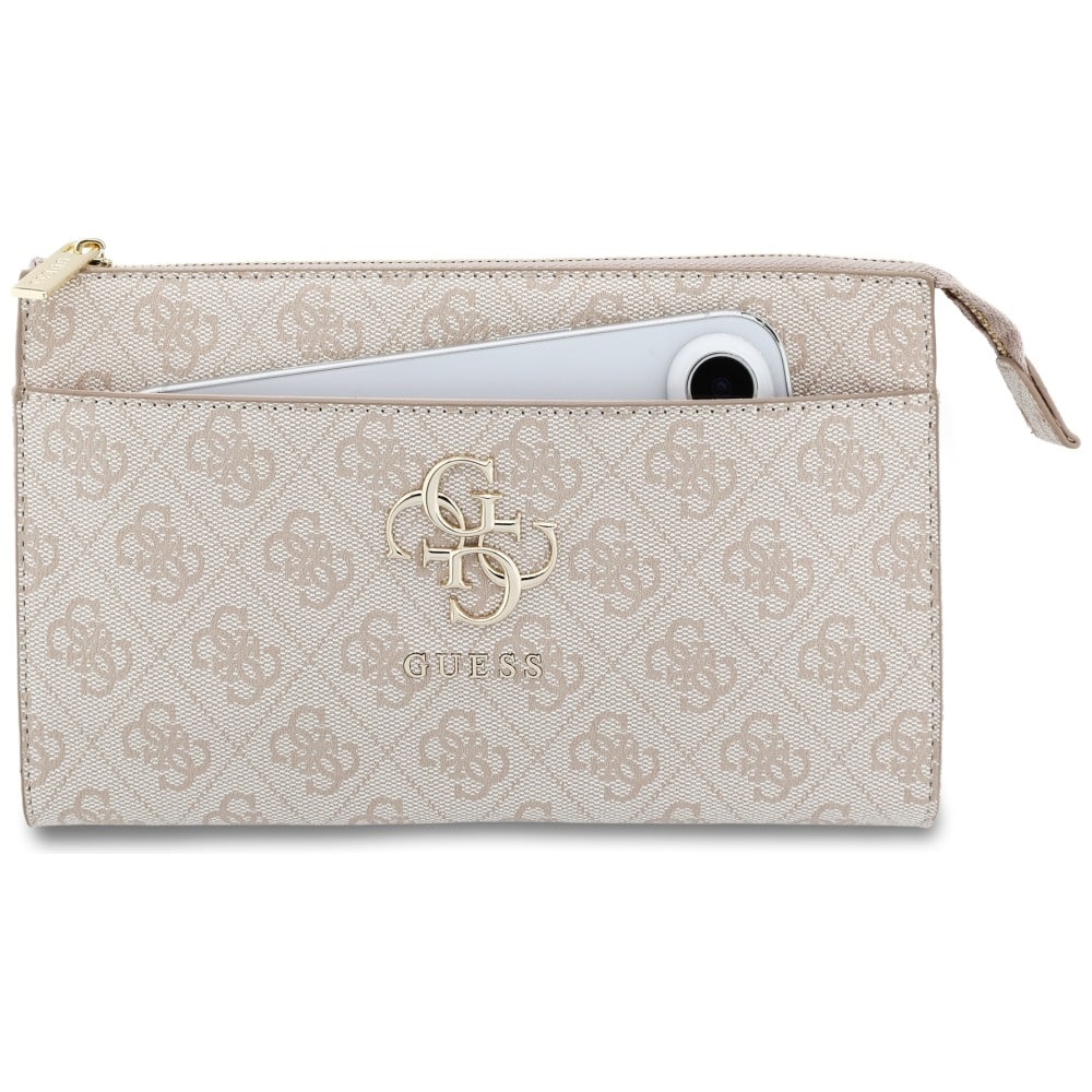 Τσάντα χειρός Guess 4G Big Logo, ροζ τσάντα τηλεφώνου Clutch - Image 5