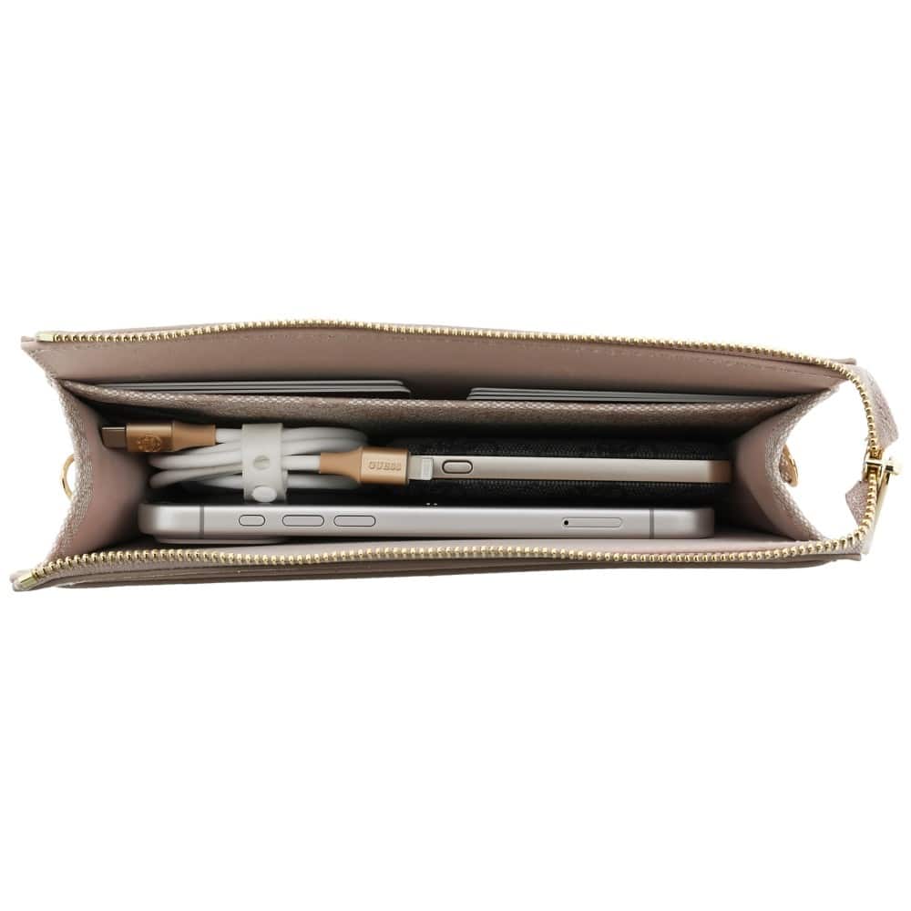 Τσάντα χειρός Guess 4G Big Logo, ροζ τσάντα τηλεφώνου Clutch - Image 6