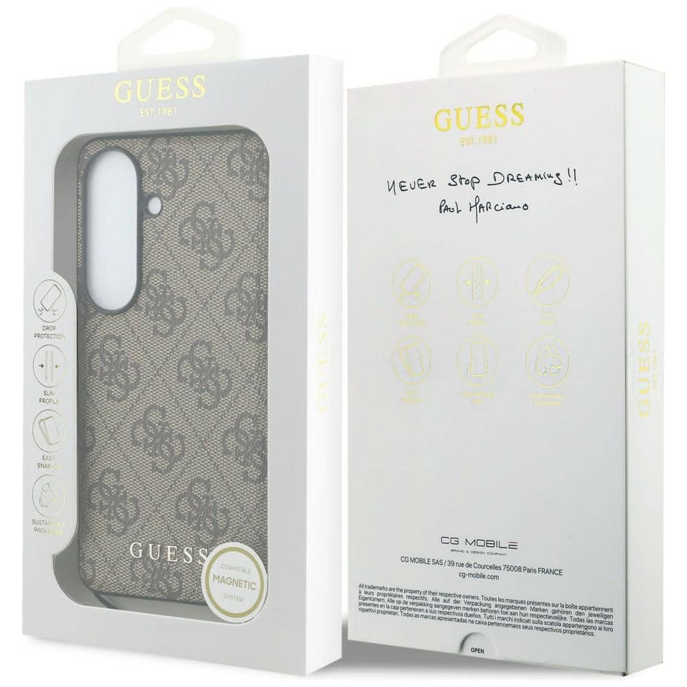 Θήκη Guess 4G Classic Logo Charm MagSafe για Samsung Galaxy S26 καφέ - Image 7