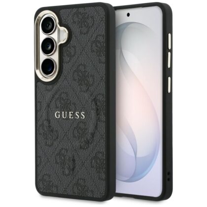 Θήκη Guess 4G με ανάγλυφο δαχτυλίδι MagSafe για Samsung Galaxy S26 Plus μαύρη