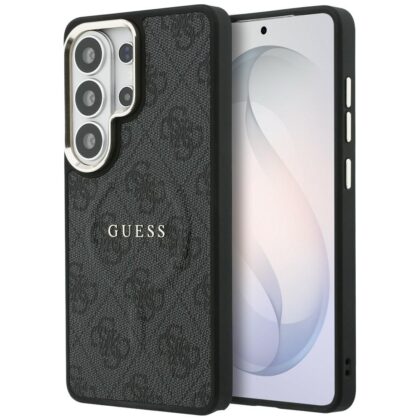 Θήκη Guess 4G με ανάγλυφο δαχτυλίδι MagSafe για Samsung Galaxy S26 Ultra μαύρη