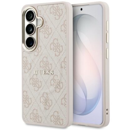 Θήκη Guess 4G με ανάγλυφο δαχτυλίδι MagSafe για Samsung Galaxy S26 ροζ