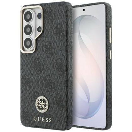 Θήκη Guess 4G Rhinestone με στρογγυλό λογότυπο MagSafe για Samsung Galaxy S26 Ultra μαύρη