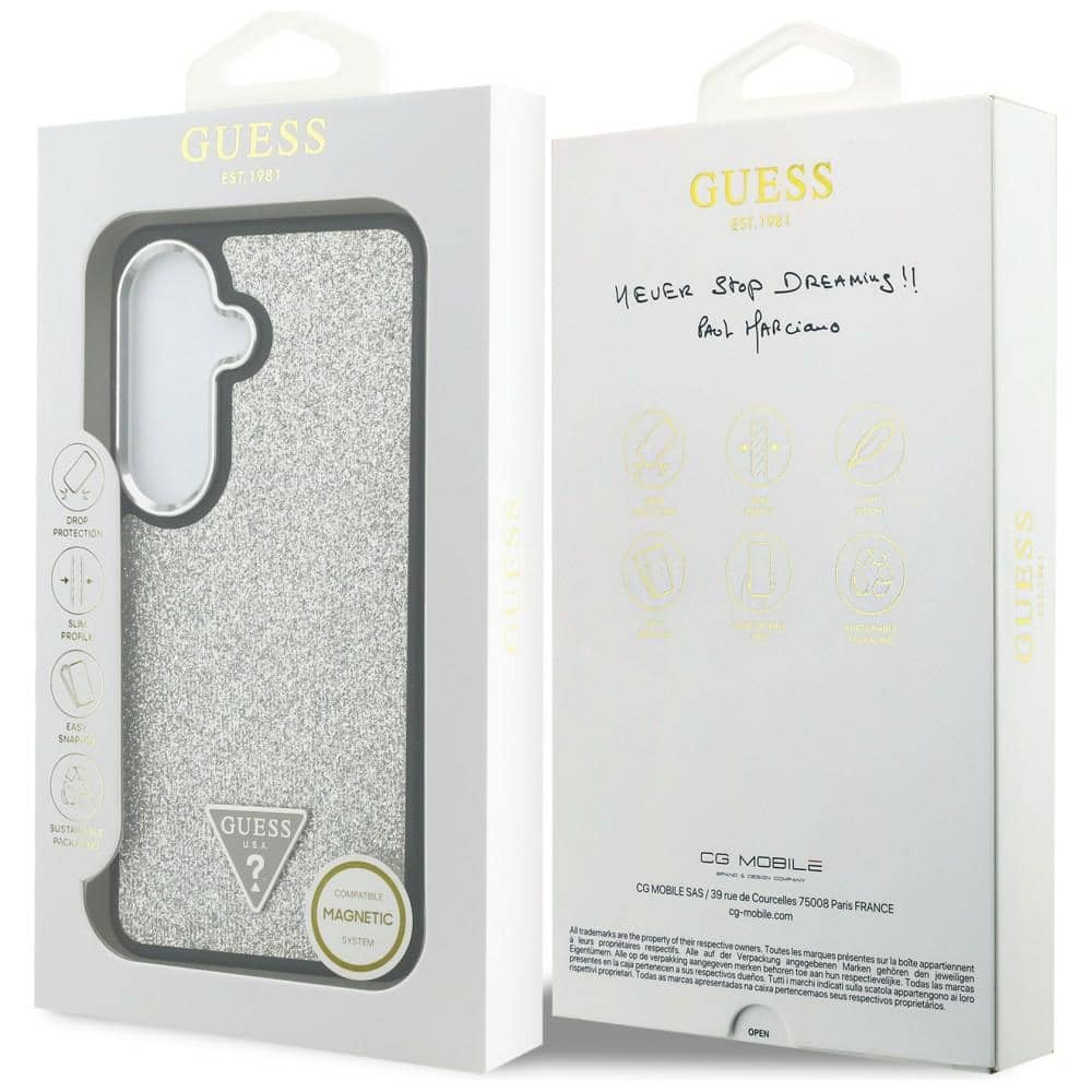 Guess Fixed Glitter Triangle - θήκη για Samsung Galaxy S26 - Ασημένιο - Image 8