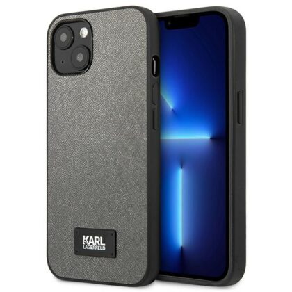 Karl Lagerfeld Saffiano Plaque - θήκη για Apple iPhone 13 / 14 15 - Ασημί