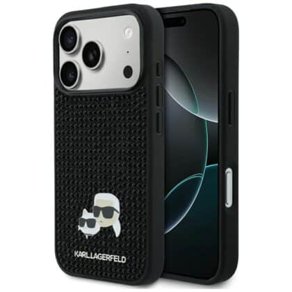 Karl Lagerfeld Rhinestones Karl&Choupette Pin - θήκη για Apple iPhone 17 Pro - Μαύρο