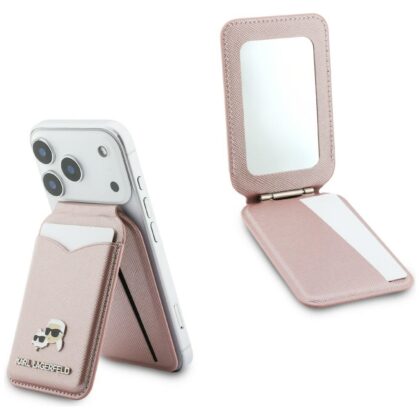 Πορτοφόλι Karl Lagerfeld Stand Mirror MagSafe Ροζ