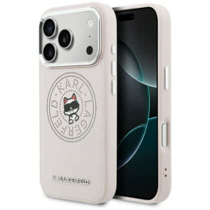 Karl Lagerfeld Point & Choupette Sketch - θήκη για Apple iPhone 17 Pro - Ροζ