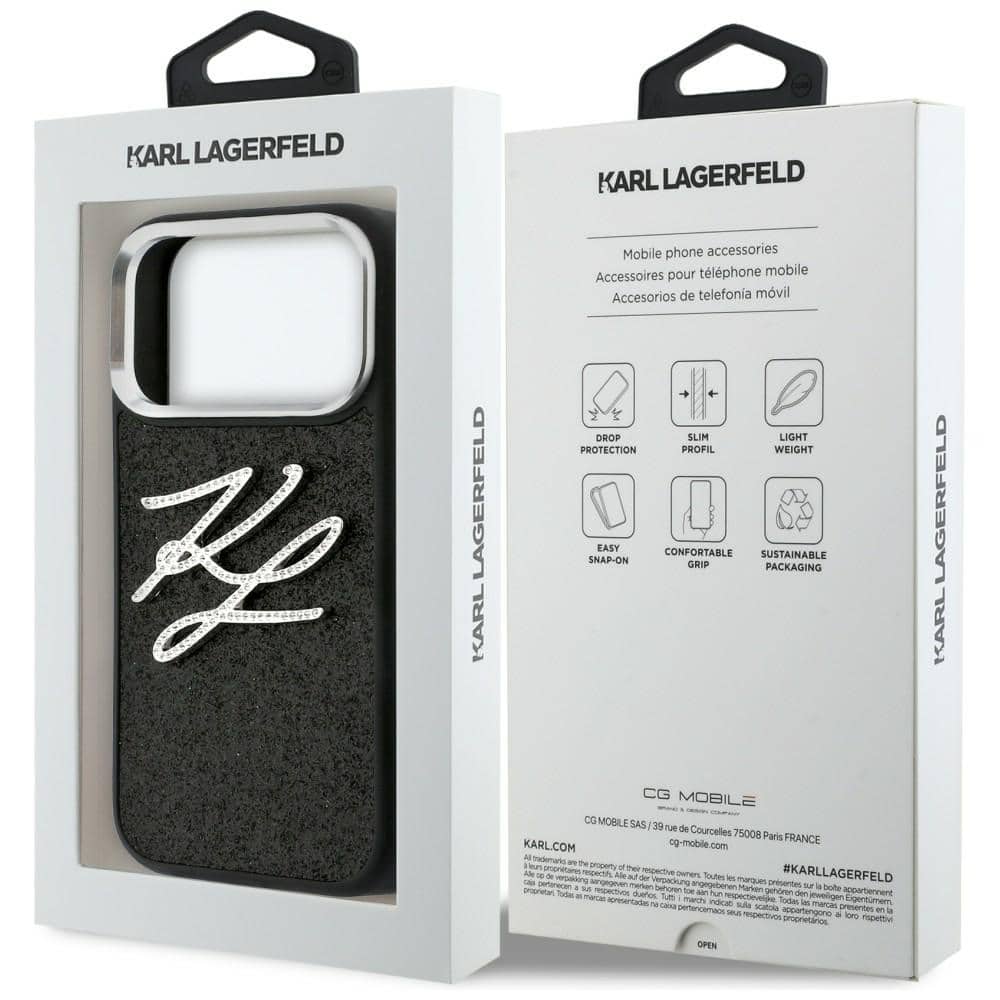Karl Lagerfeld IML Glitter KL Diamond Logo - θήκη για Apple iPhone 17 Pro - Μαύρο - Image 8