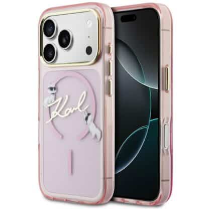 Karl Lagerfeld IML Choupettes Karl Script Logo - θήκη για Apple iPhone 17 Pro - Ροζ