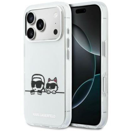 Karl Lagerfeld Karl & Choupette Peekaboo Logo - θήκη για Apple iPhone 17 Pro Max - Λευκό