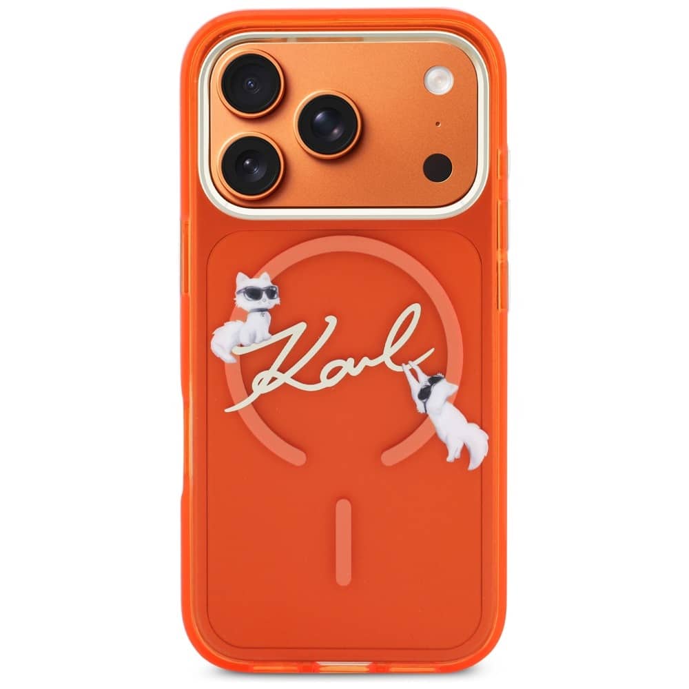 Karl Lagerfeld IML Choupettes Karl Script Logo - θήκη για Apple iPhone 17 Pro Max - Πορτοκαλί - Image 3