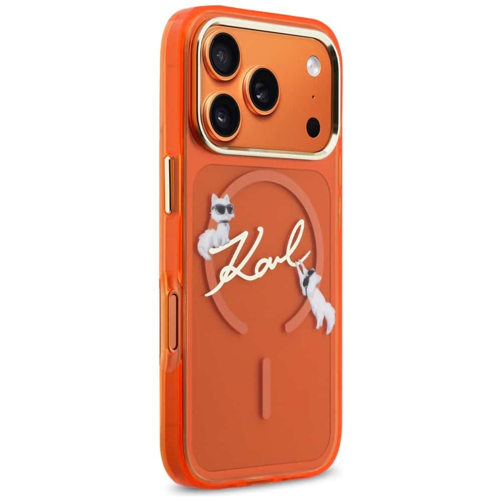 Karl Lagerfeld IML Choupettes Karl Script Logo - θήκη για Apple iPhone 17 Pro Max - Πορτοκαλί - Image 4