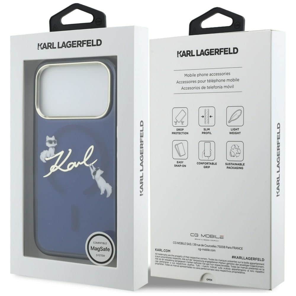 Karl Lagerfeld IML Choupettes Karl Script Logo - θήκη για Apple iPhone 17 Pro - Μπλε - Image 8