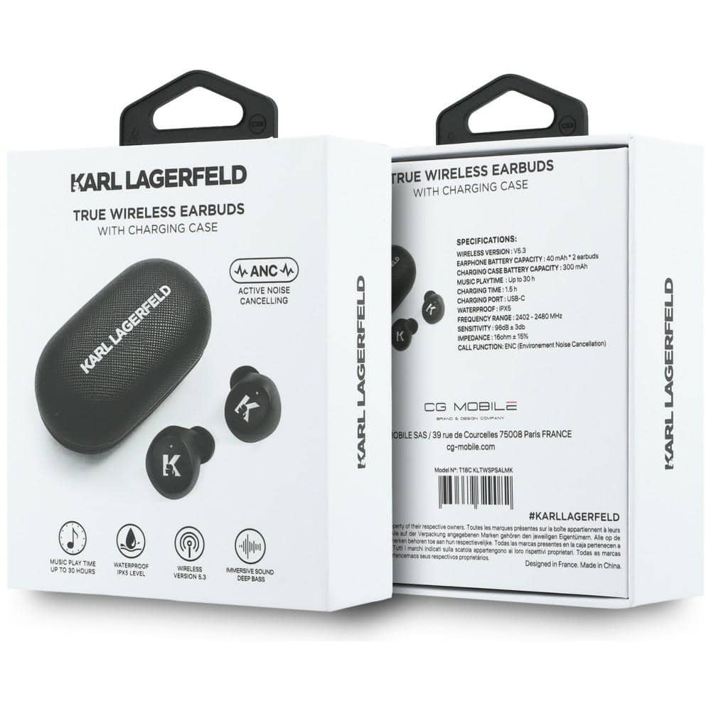 Ακουστικά TWS Karl Lagerfeld Saffiano Logo ENC μαύρο - Image 5