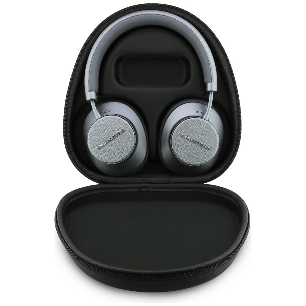 Ακουστικά Over-Ear Karl Lagerfeld Saffiano Επιμήκη Bluetooth ANC γκρι - Image 4