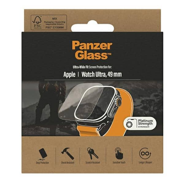 PanzerGlass εξαιρετικά ευρείας εφαρμογής Apple Watch, προστασία οθόνης εξαιρετικά 49 χιλιοστών, αντοχή πλατίνας 3680 - Image 3