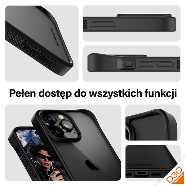 PanzerGlass ClearCase - θήκη για Apple iPhone 15 Pro Max - Μαύρο - Image 3