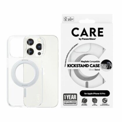PanzerGlass Kickstand Case MagSafe - θήκη για Apple iPhone 15 Pro - Ασημί