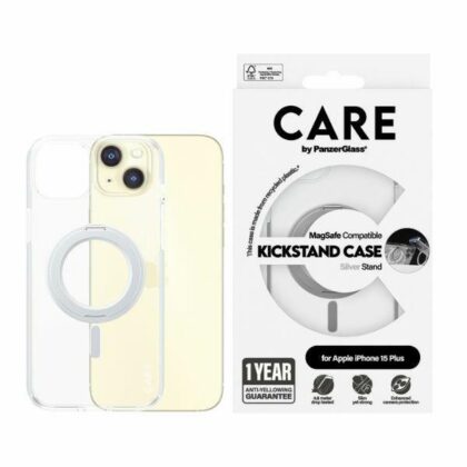 PanzerGlass Θήκη με Στηρίγμα MagSafe - θήκη για Apple iPhone 15 Plus - Ασημί