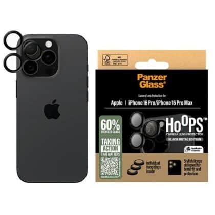 Προστατευτικό φακού PanzerGlass Hoops για iPhone 16 Pro 6.3" / 16 Pro Max 6.9" Μαύρο 1284
