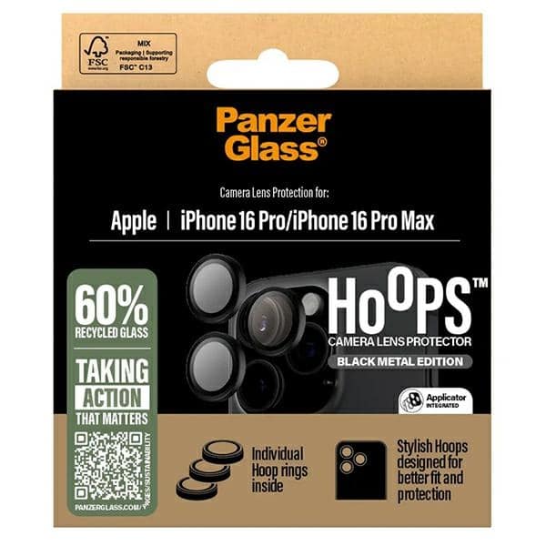 Προστατευτικό φακού PanzerGlass Hoops για iPhone 16 Pro 6.3" / 16 Pro Max 6.9" Μαύρο 1284 - Image 4