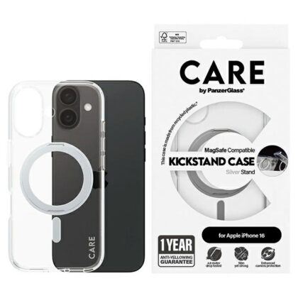 PanzerGlass Kickstand Case MagSafe - θήκη για Apple iPhone 16 - Ασημί