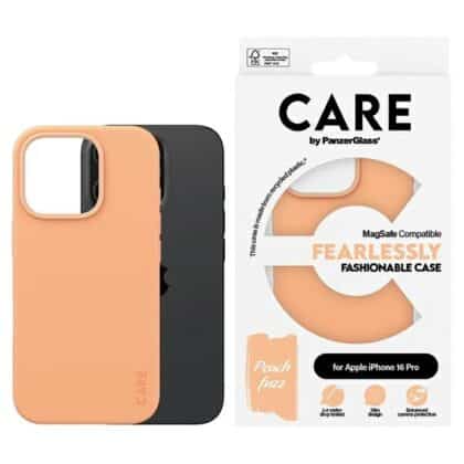 Θήκη μόδας CARE by PanzerGlass για iPhone 16 Pro 6.3" ροδακινί MagSafe 1390
