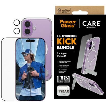 Θήκη CARE by PanzerGlass Feature Kick 3 σε 1 + Κιτ προστασίας γυαλιού + φακού για iPhone 17