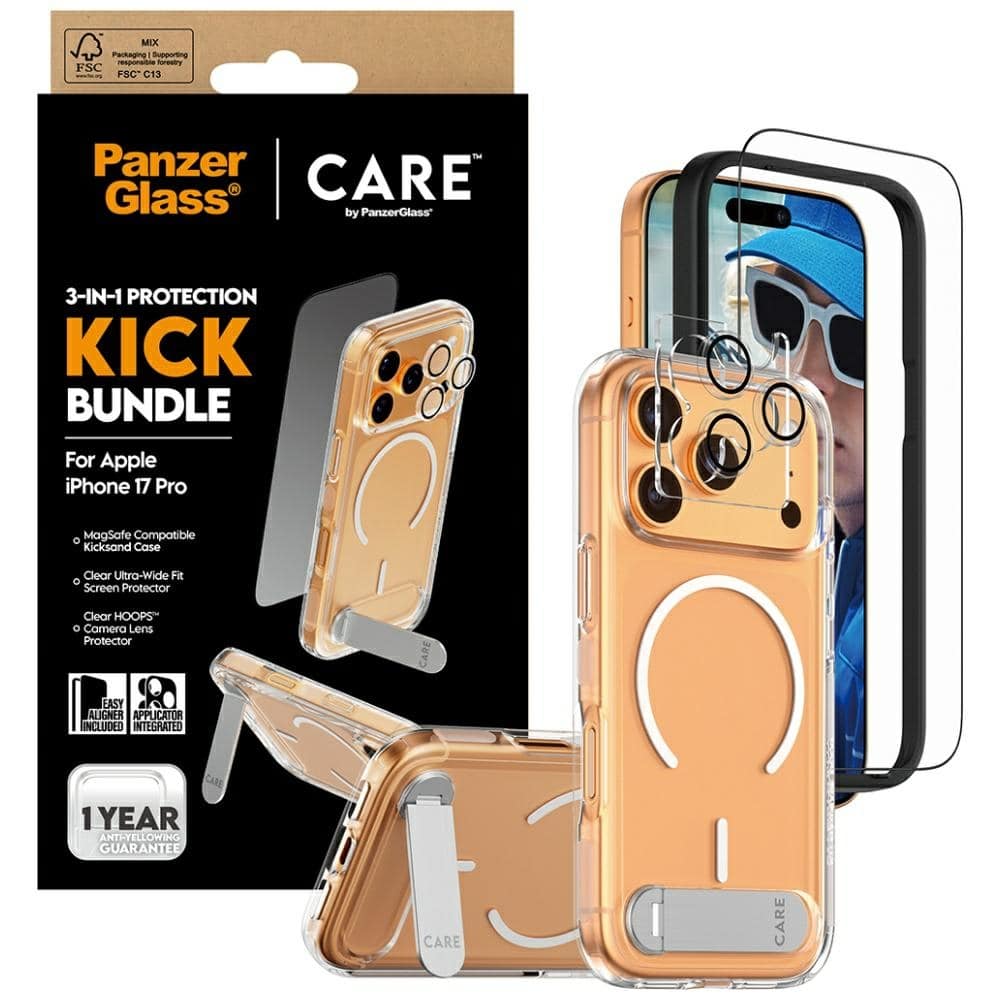 Θήκη CARE by PanzerGlass Feature Kick 3σε1 + Κιτ προστασίας γυαλιού + φακού για iPhone 17 Pro - Image 4