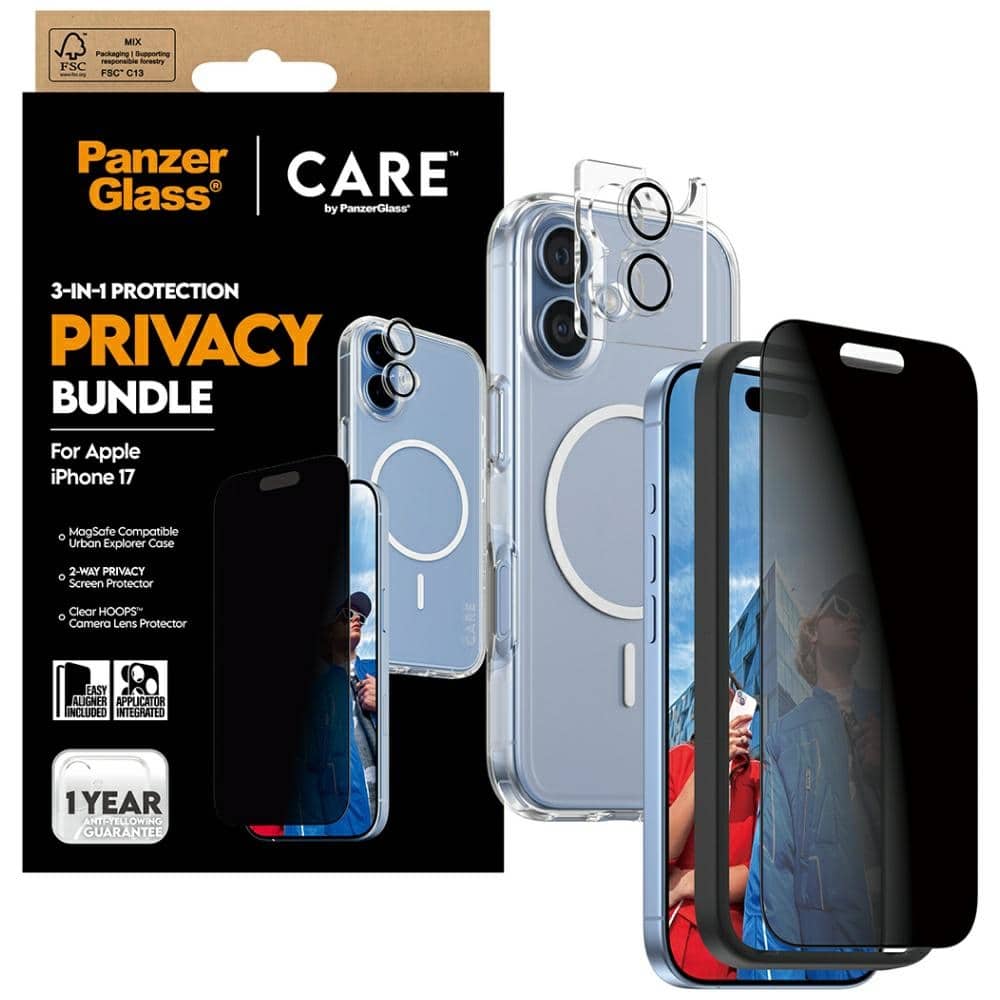 CARE by PanzerGlass Θήκη 3 σε 1 για προστασία από την ιδιωτικότητα + Γυαλί προστασίας από την ιδιωτικότητα + Φακός για iPhone - Image 5