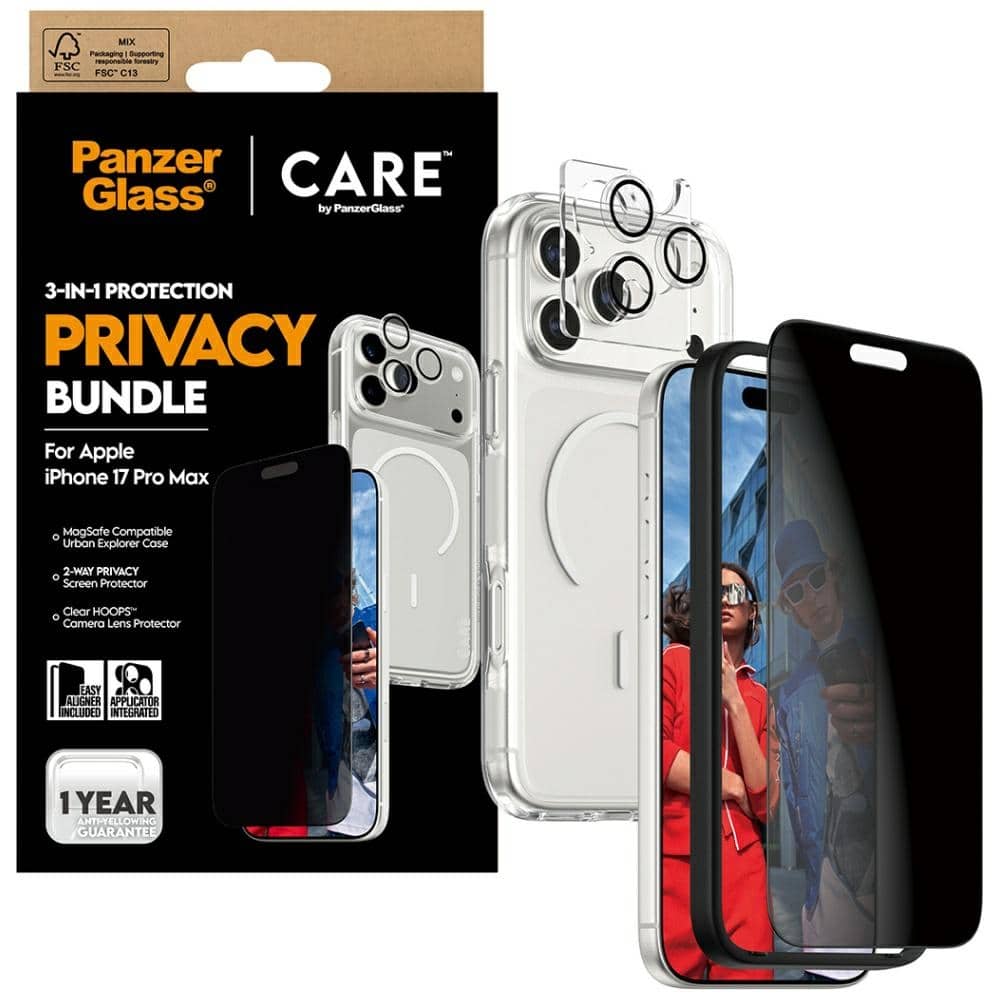 CARE by PanzerGlass Θήκη 3 σε 1 για προστασία από την ιδιωτικότητα + Γυαλί προστασίας από την ιδιωτικότητα + Φακός για iPhone - Image 5