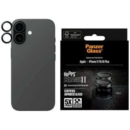 PanzerGlass Hoops Κεραμικό γυαλί II με φακό για iPhone 17 / 16 / 16 Plus