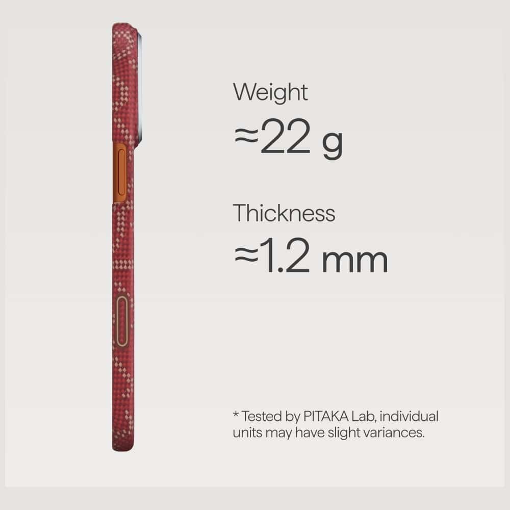 PITAKA Ultra-Slim Monogram - θήκη για Apple iPhone 17 Pro Max - Κόκκινο - Image 4