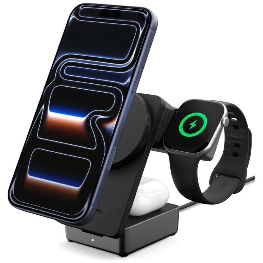 Ασύρματος φορτιστής Spigen Essential EF323MQ 3 σε 1 25W Qi2.2 MagSafe, μαύρος - Image 6