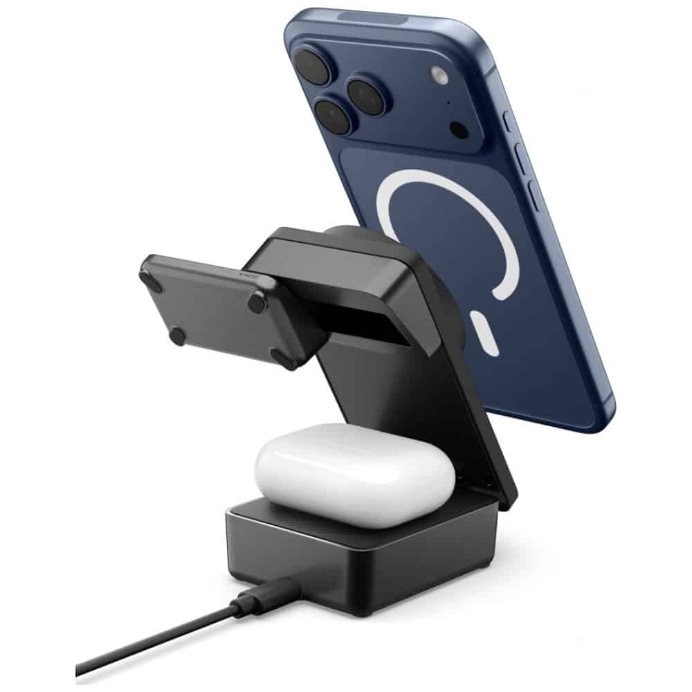 Ασύρματος φορτιστής Spigen Essential EF323MQ 3 σε 1 25W Qi2.2 MagSafe, μαύρος - Image 3