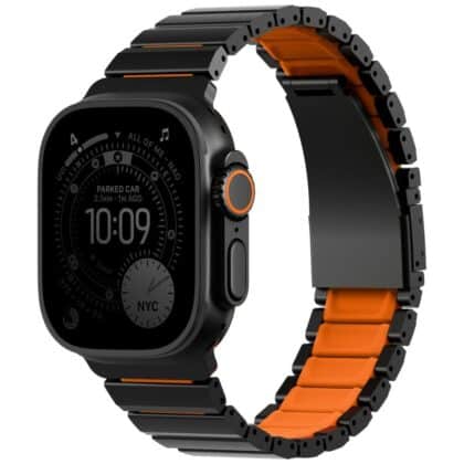 Λουράκι UNIQ Strova Flex για Apple Watch 44/45/46/49mm Μαύρο Πορτοκαλί