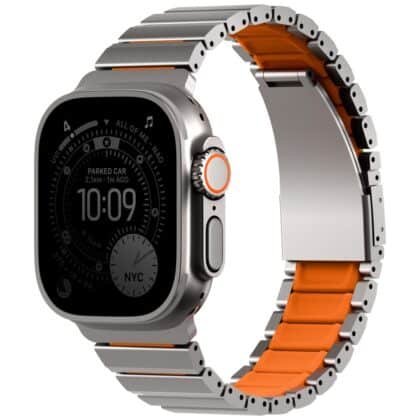 Λουράκι UNIQ Strova Flex για Apple Watch 44/45/46/49mm Ασημί Πορτοκαλί