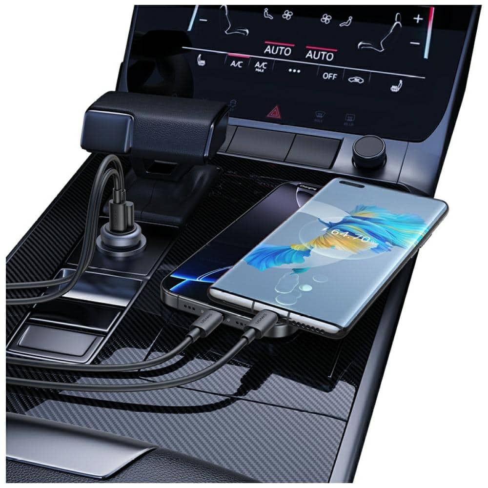 Φορτιστής αυτοκινήτου USAMS CC322 30W 1xUSB-A 1xUSB-C αμαυρωμένος - Image 4