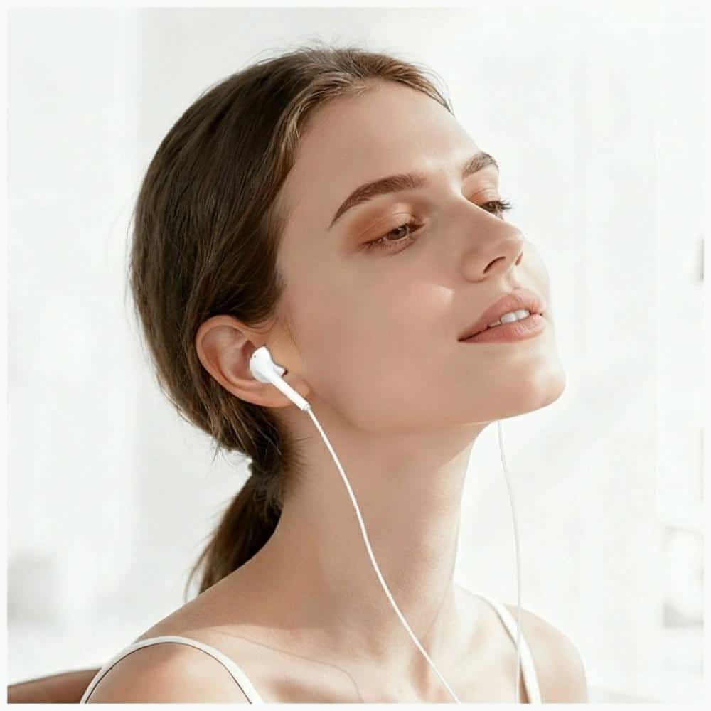 Στερεοφωνικά ακουστικά USAMS EP-50 USB-C 1,2 μ. λευκά - Image 4