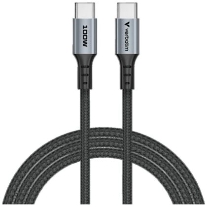 Καλώδιο Verbatim Sync & Charge USB-C σε USB-C 100W PD3.0/QC3.0 120cm Μαύρο 31846