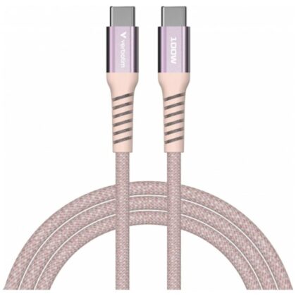 Καλώδιο Verbatim Sync & Charge USB-C σε USB-C 100W PD3.0/QC3.0 120cm Ροζ 31857
