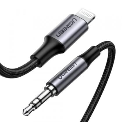 Καλώδιο ήχου Lightning σε 3,5 χιλ. UGREEN US315 (70509), 1 μ., Μαύρο