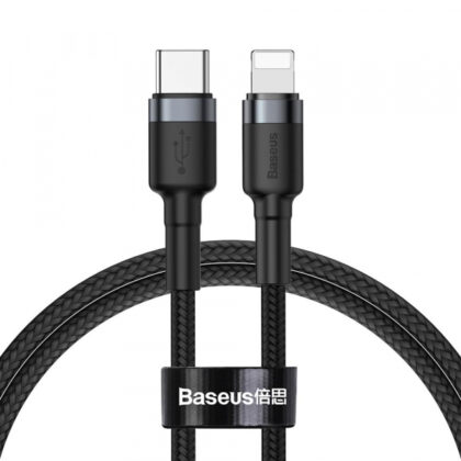 Καλώδιο USB-C σε Lightning Baseus Cafule, 18W, 2.4A, 1m, Γκρι CATLKLF-G1