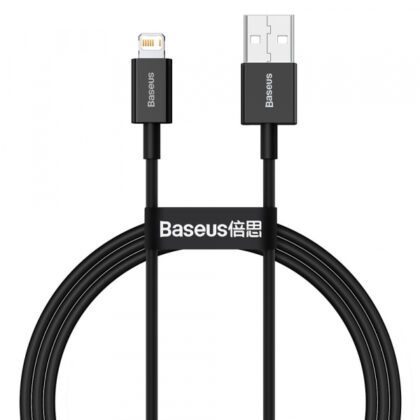 Καλώδιο USB-A σε Lightning Baseus Superior Series, 20W, 2.4A, 1m, Μαύρο CALYS-A01